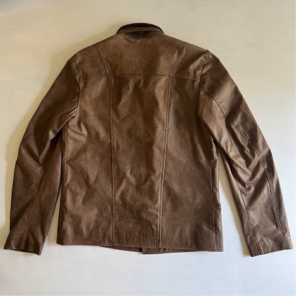 VTG Jardi Brown Distressed Italian Genuine Leather Jacket - Picture 5 of 6